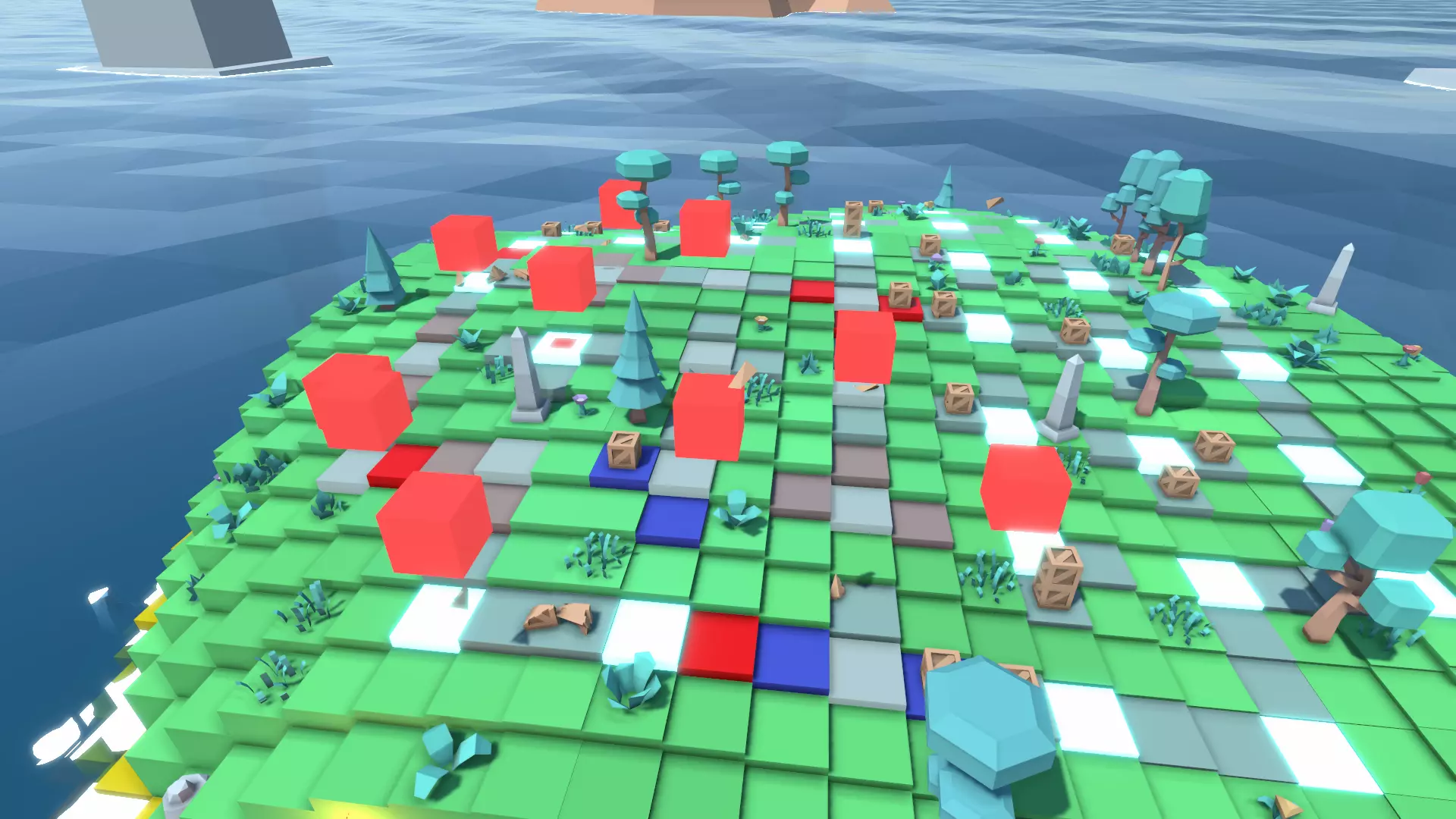 Screenshot of a spread with exploding boxes
